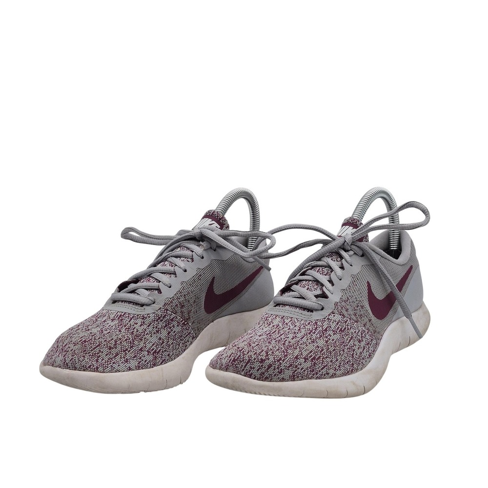 Nike‎ Flex Contact Shoes Womens Size 7 Gray Maroon Running Sneakers 908995-011